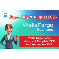 2025 (June, July & August) 3 Months WellsFargo Business Template - Fillable PDF